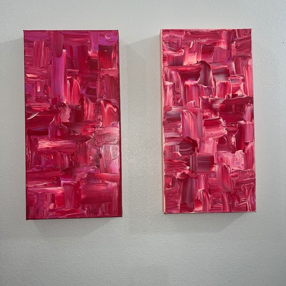 Pink/Red Original Abstract Art Pieces